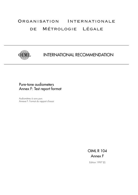 First page of R 104 Annex F:1997