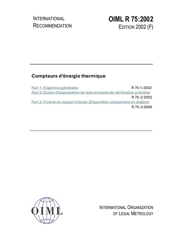 Première page de R 75:2002