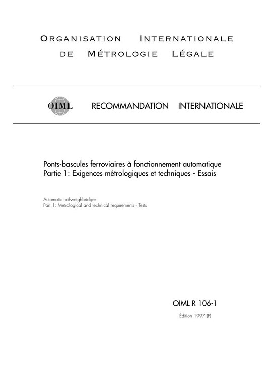 Première page de R 106-1:1997