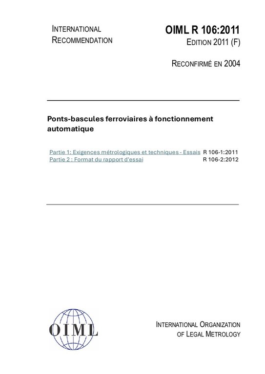 Première page de R 106:2011