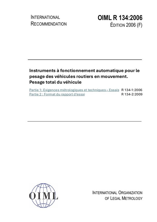 Première page de R 134:2006
