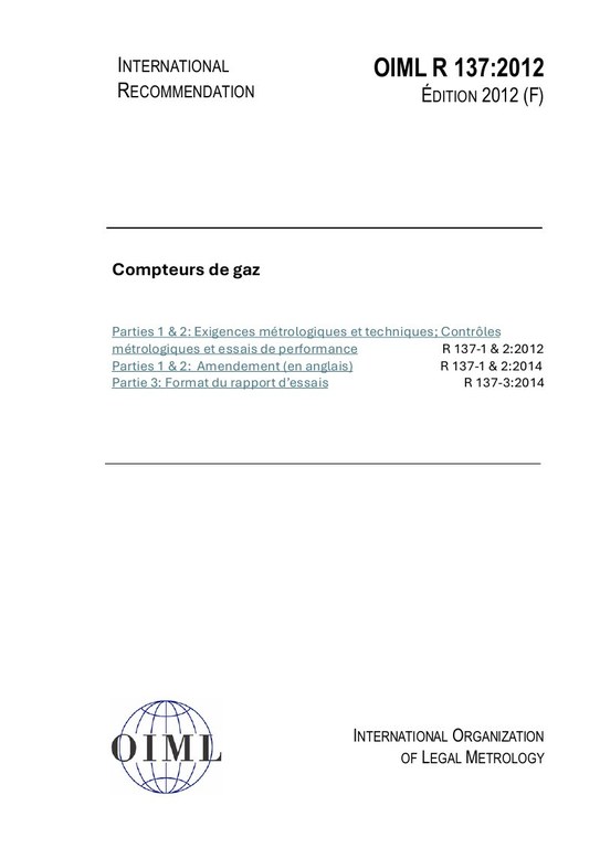 Première page de R 137:2012