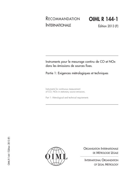 Première page de R 144-1:2013