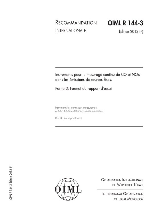 Première page de R 144-3:2013